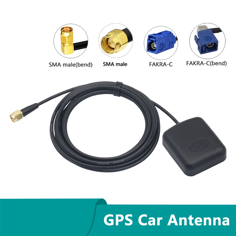 

GPS Active Aerial Antenna, SMA Fakra C Connector, 3M Extension Cable, Waterproof Module with Magnetic Base, 1568 MHz