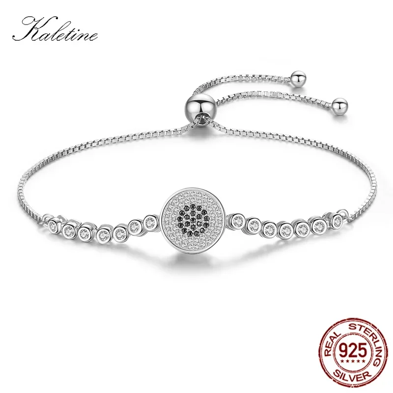 

KALETINE Lucky Charm Bracelet Evil Eye Round Cz Bracelets for Women Rose Gold Tiffan Jewelry Mens Fashion 2018 Christmas Gifts