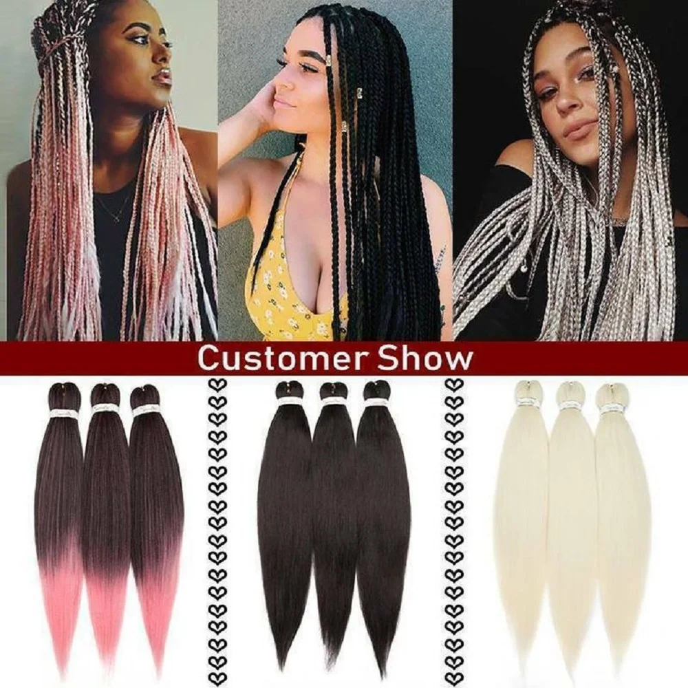 BLACK STAR Pre Stretched Natural Easy Twist Braids EZ Braiding Hair 26 Inches Hot Water Setting Professional Synthetic Extension