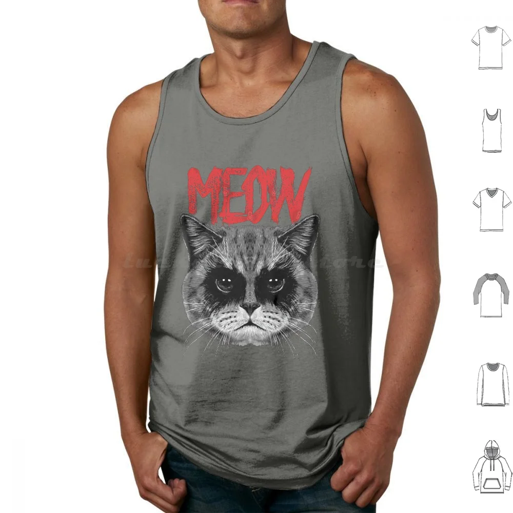 Active First Wave Venom Bathory Black Metal Meow Cat Gift For Birthday Tank Tops Vest Sleeveless Active First Wave Venom