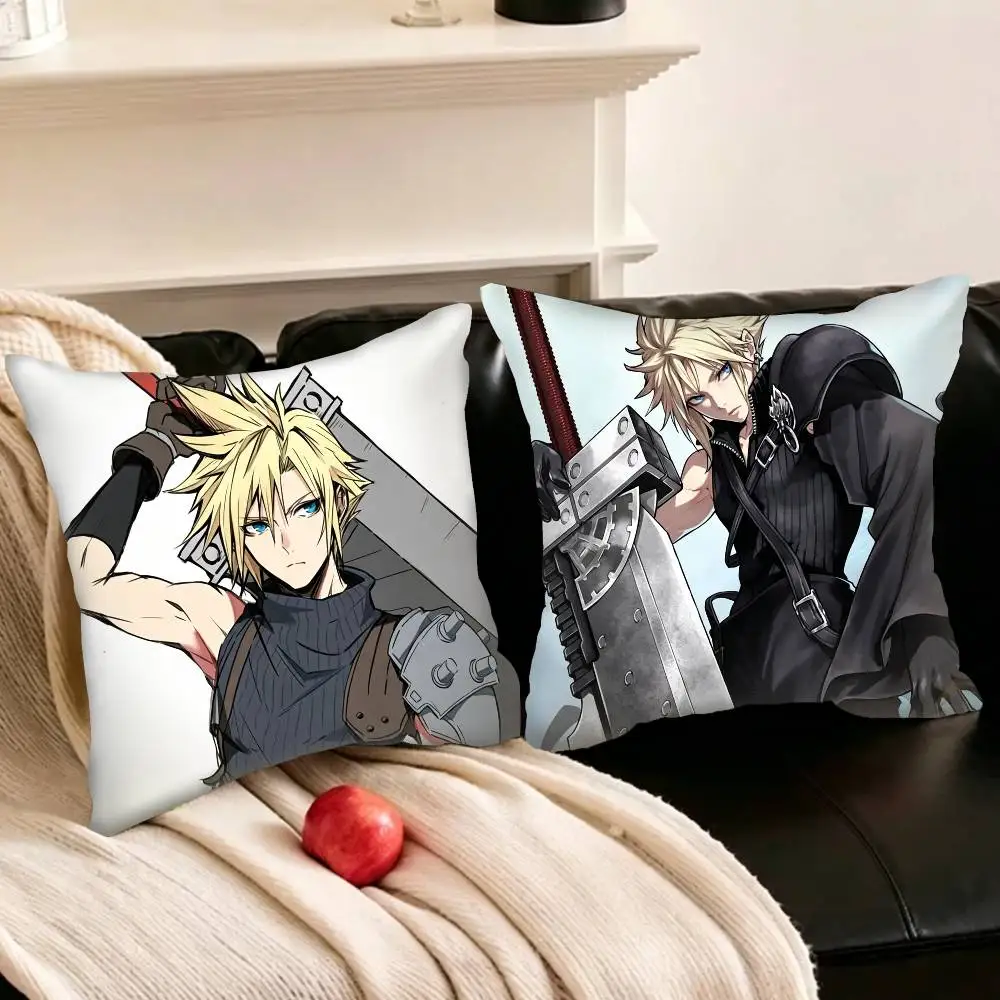 

F-Final Fantasy C-Cloud S-Strife F-FF7 Various Sizes Square Pillowcase For Car Home Bedchamber Decor