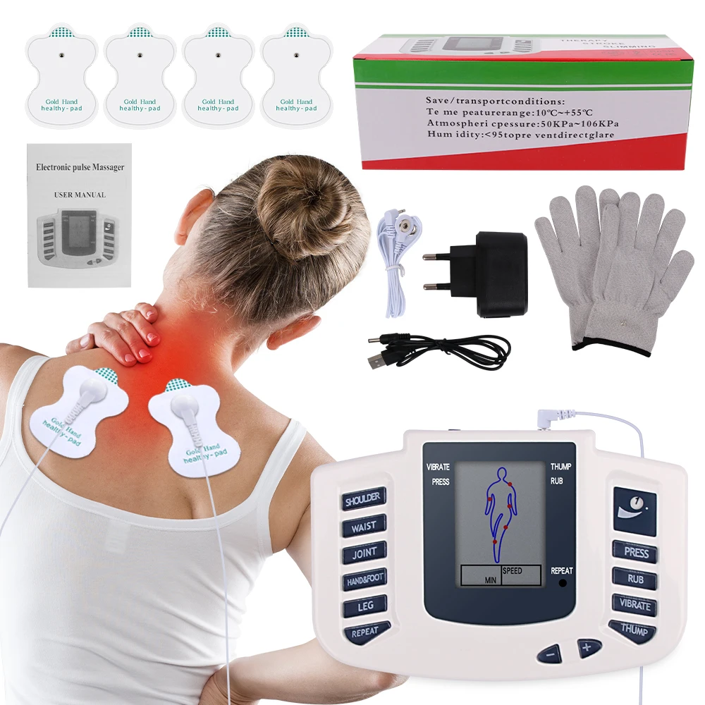 EMS Tens Massage Unit Russian Electrical Muscle Therapy Stimulator Physiotherapy Pulse Acupuncture Full Body Massager