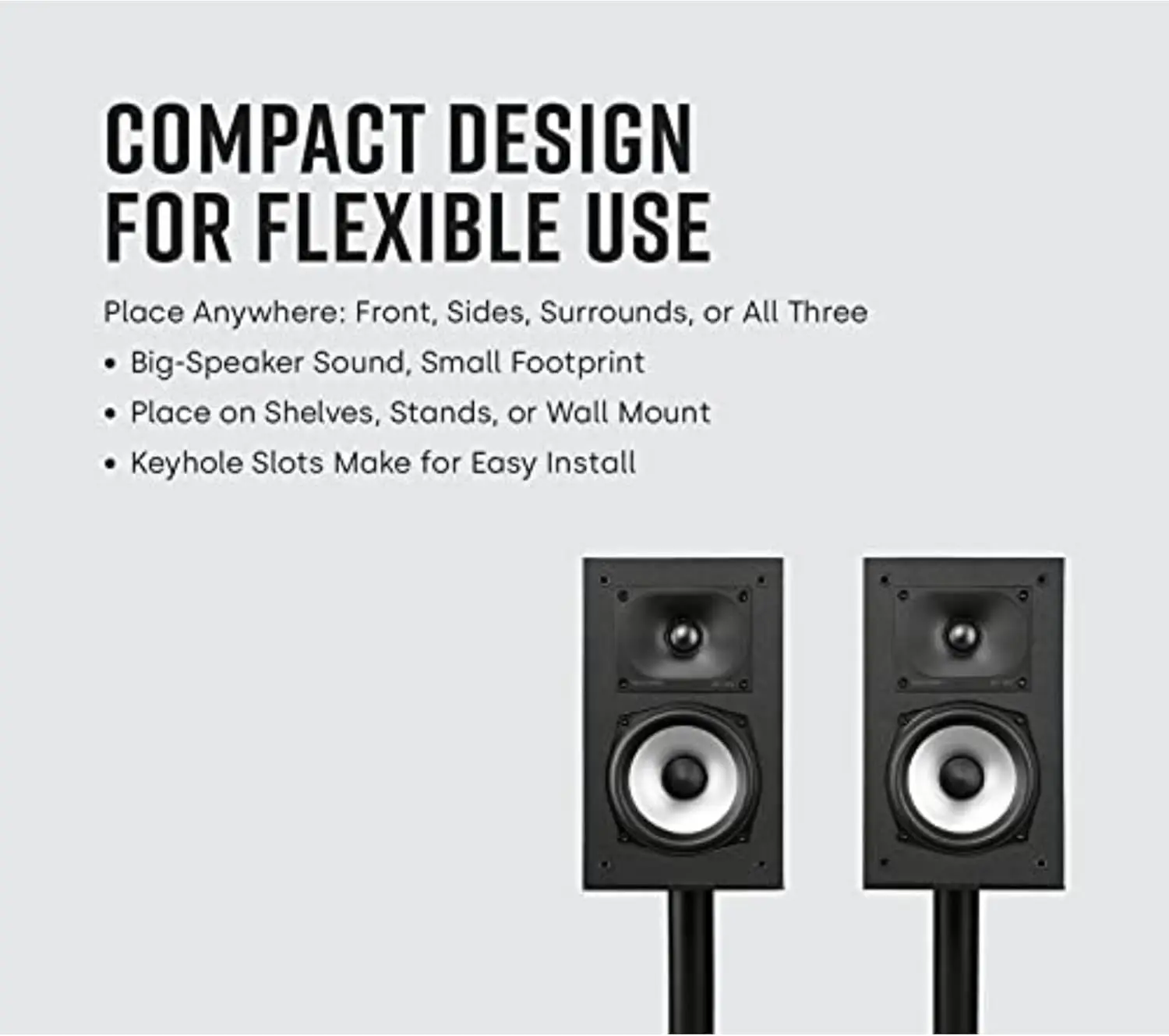 XT20 Pair of Bookshelf or Surround Speakers - Hi-Res Audio Certified, Dolby Atmos & DTS:X Compatible, 1