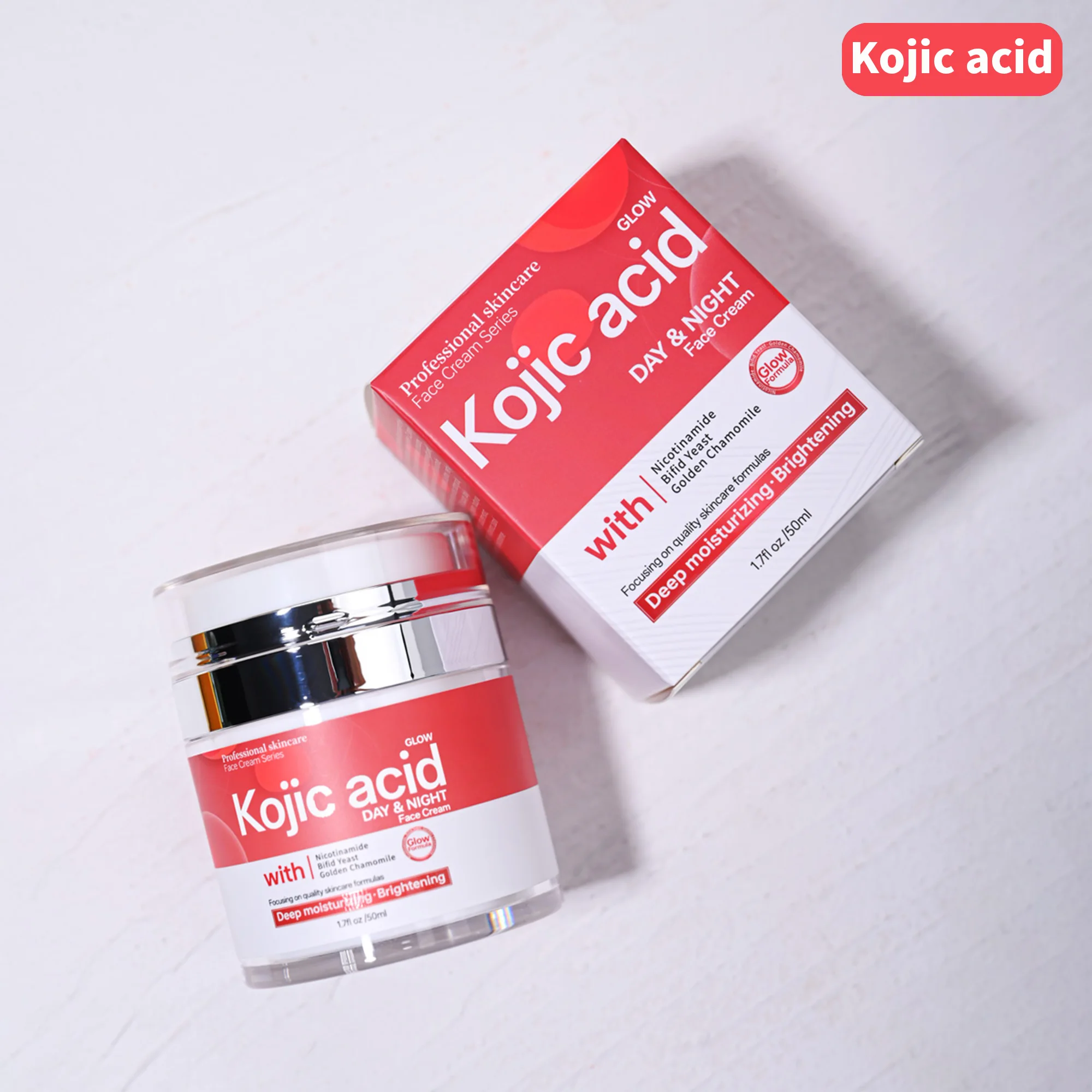 50g Kojic Acid Collagen Nicotinamide Whitening Face Cream Moisturizing Skin Arbutin Serum Plant Extract Nourishing Cream