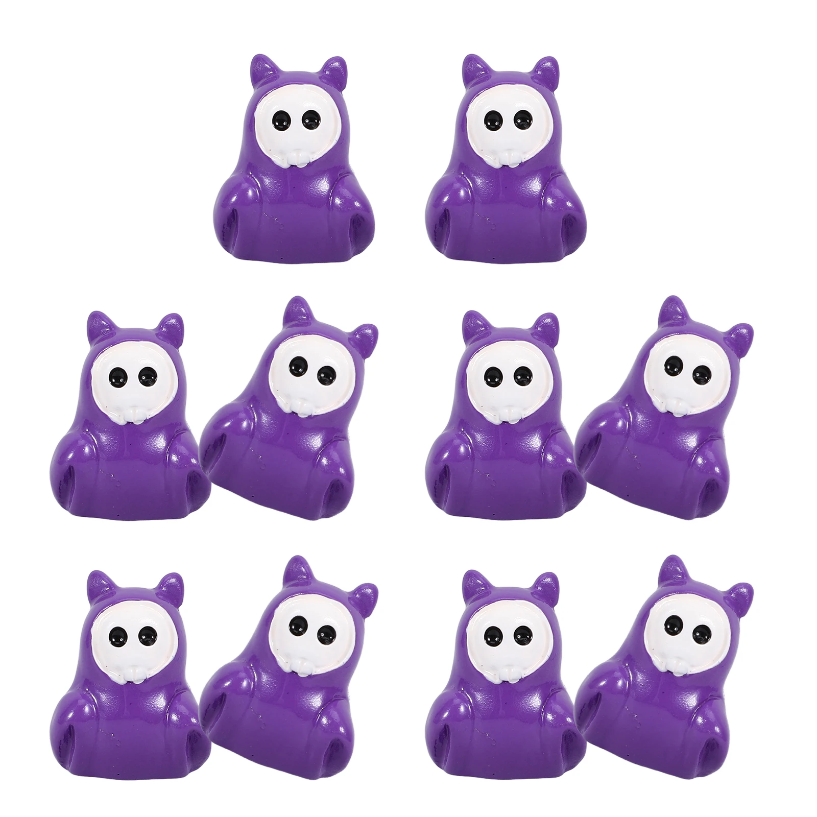 

10 Pcs Resin Ornaments Halloween Mini Ghost Decorations Purple Table Centerpieces Craft Statue Party Props Miniatures Home