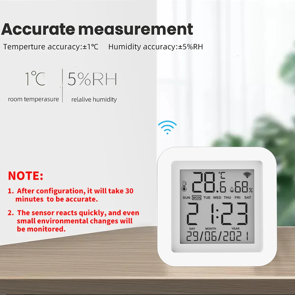 Tuya WIFI Temperature & Humidity Sensor for Smart Home var SmartLife Thermometer Hygrometer Support Alexa Google Assistant