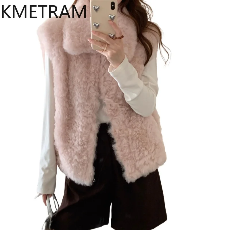 سترة KMETRAM 100% من صوف توسكانا الطبيعي من فرو الغنم للنساء 2025 ملابس قصيرة وأنيقة للنساء سترة من الفرو الحقيقي ropa mujer