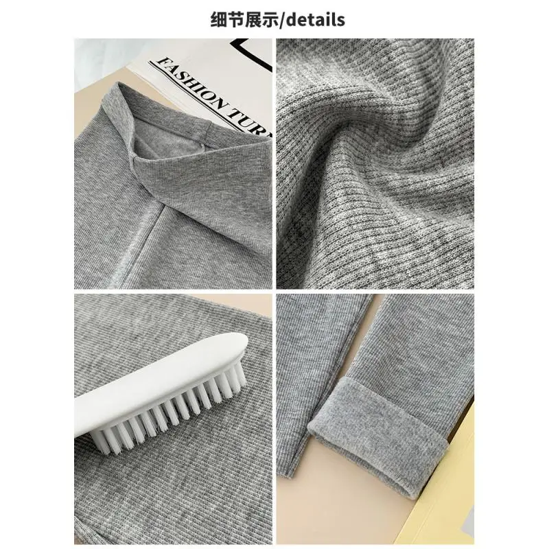 L XL صوف مبطن النساء السراويل الدافئة سميكة كبيرة الحجم أسود الدوس رمادي سراويل قطنية لباس خارجي الشتاء ضيق البطن الخريف #1