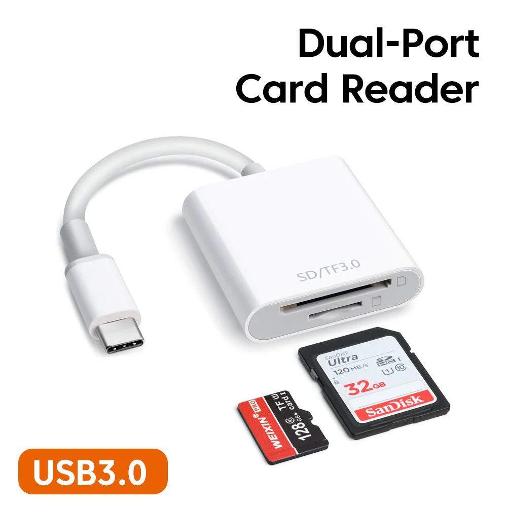 

Elough 2 in 1 Card Reader Adapter OTG Multifunction Type-c to SD/TF Memory Card Reader For iPhone 15 16 Huawei Tablet PC Laptop