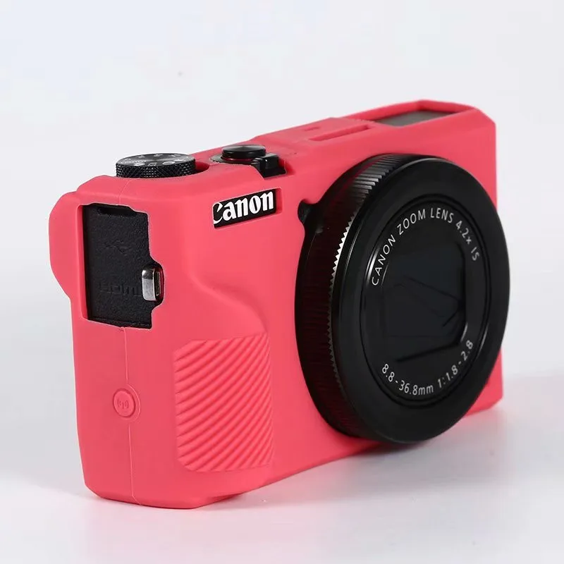 Miękkiego silikonu pancerz skórzane etui obudowa ochronna ciała dla Canon PowerShot G7X MarkIII G7XIII G7X3 lustrzanka cyfrowa torba wideo ochronna
