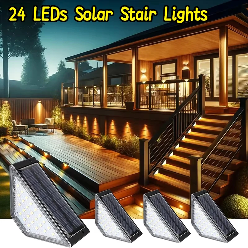 

Solar Deck Lights Fence Lights Outdoor Step Lamps Waterproof Solar Light for Railing Stairs Step Fence Yard Patio and Pathway