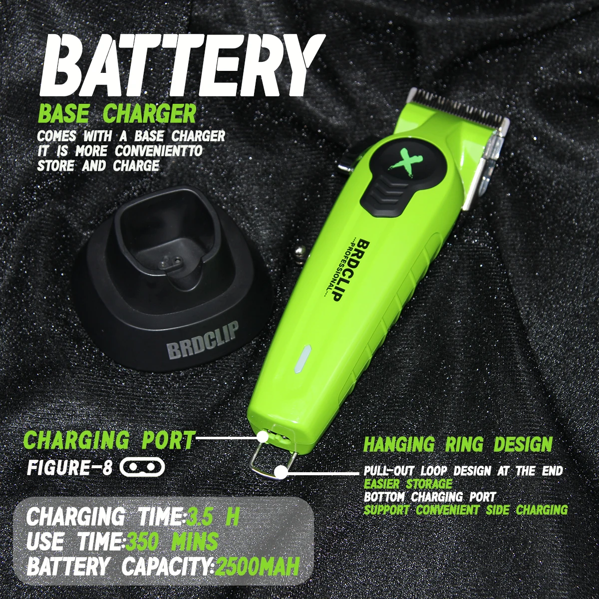 BRDCLIP FA1C NEW 7500RPM Barber Professional Hair Clipper High Speed Motor 2500mAh Electric Trimmer DLC Blade With Base