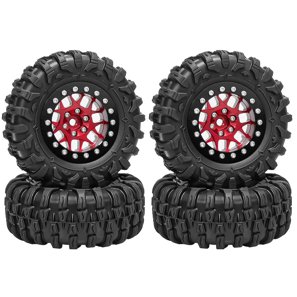 

1.3" Aluminum Beadlock Wheels & Mud Terrain Tires Set for 1/24 & 1/18 RC Crawlers Ascent18 SCX24 TRX4M Upgrades