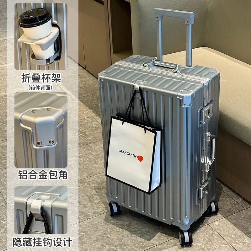 New Travel Suitcase Rolling Luggage Trolley Case Universal Wheel Carry-on Luggage with Cup holder Boarding Case travel bags