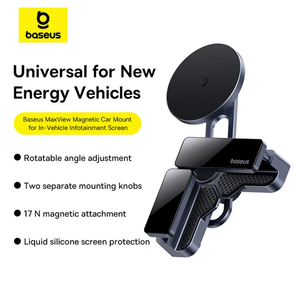 

Baseus Magnetic Car Phone Holder Y Adjustable Car Mount In-Vehicle Infotainment Big Screen Car Mount for Tesla Model 3/Model BYD