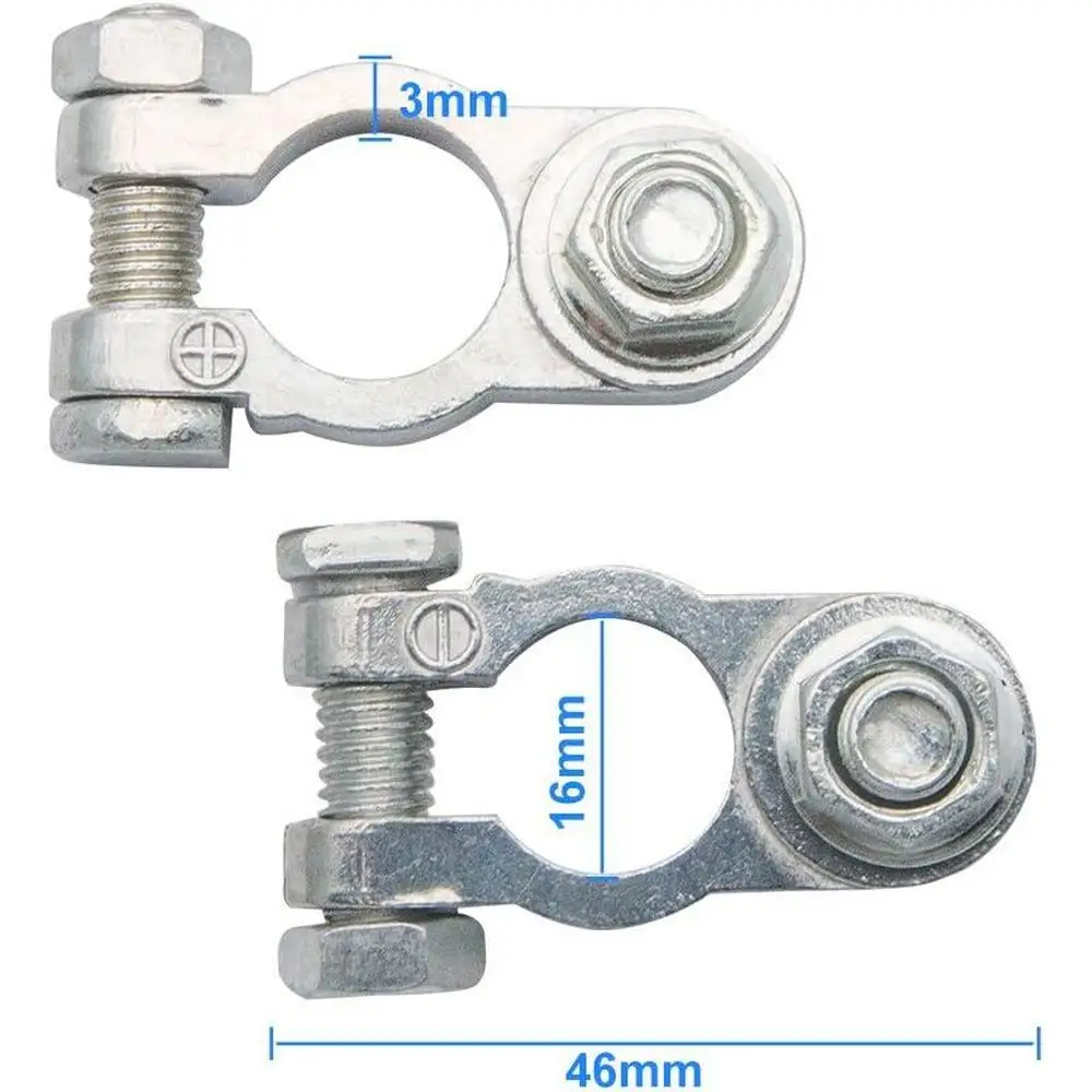 1pair Car Battery Terminals Connector Positive & Negative Pole Car Screw Connector Car Battery Terminal Clamp for vans caravans