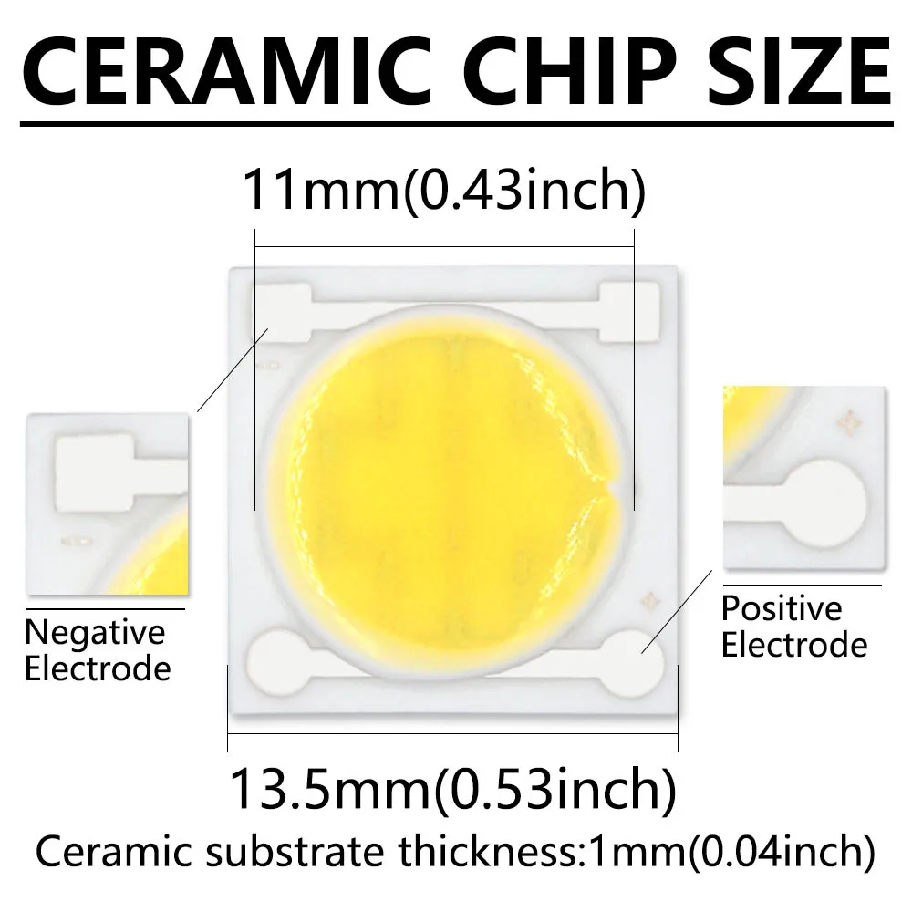 10 pz ad alta luminosità LED COB Chip 5W DC 12V Smart IC Light High lumen ceramica LED Chip perline fai da te per LED faretto proiettore