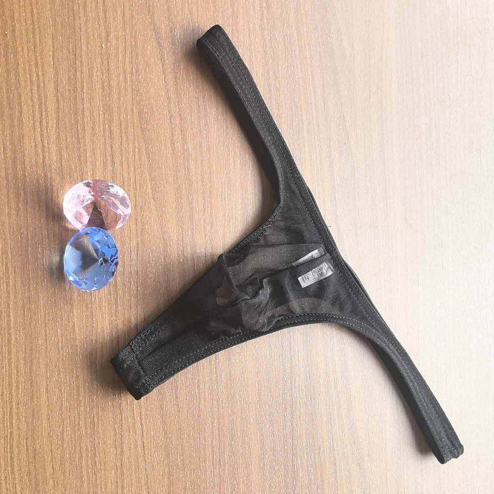 

Underwear Men Seamless Thong Thin Section Translucent U-Convex Exposed Buttocks Breathable Underpants Low Waist Solid Male