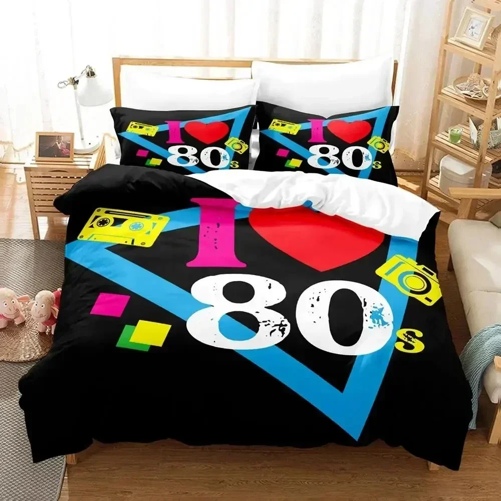 2026 TV Series I Love The 80s Logo Bedding Set Duvet Cover Bed Set Quilt Cover Pillowcase Comforter King Queen Size Boys Adult