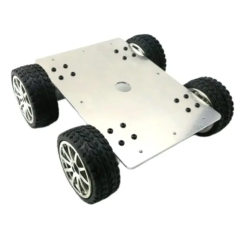 Aluminum Alloy 4WD Car Tracking Robot Smart  4 Wheel Drive Chassis with 4pcs 25 Type Gear Motor  Diameter 65mm