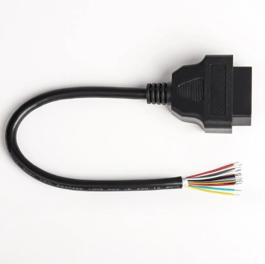 Full 16 Core 30cm 16pin Female To Male DIY OBD 2 OBD2 Auto Extension Cable Automotive Car Diagnostic Auto Tool OBDII Connector