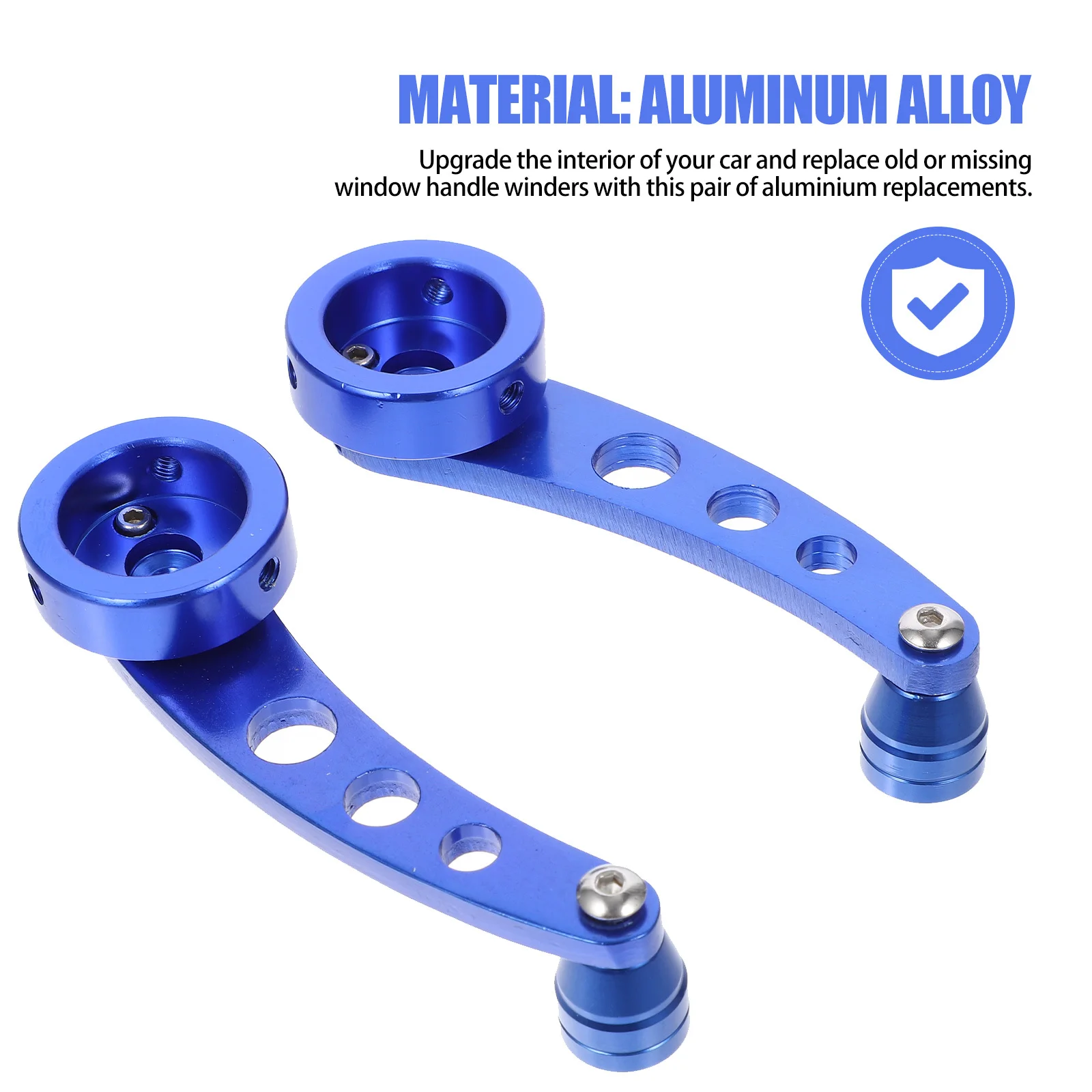 

1Set Car Window Shake Handle Aluminum Universal Replacement Winders Crank Rocker Door Hand Crank Manual Mounting Hardware Blue