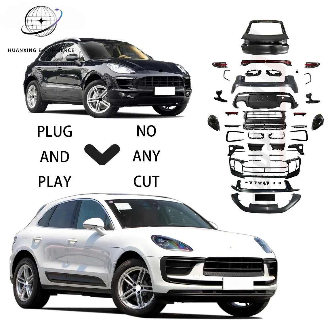 Factory Direct Sale2026 Retrofit Old to New Body Kit for  Macan 95B.1 2014 2015 2016 2017 2018 2019 Upgrade to 95B.2 2020