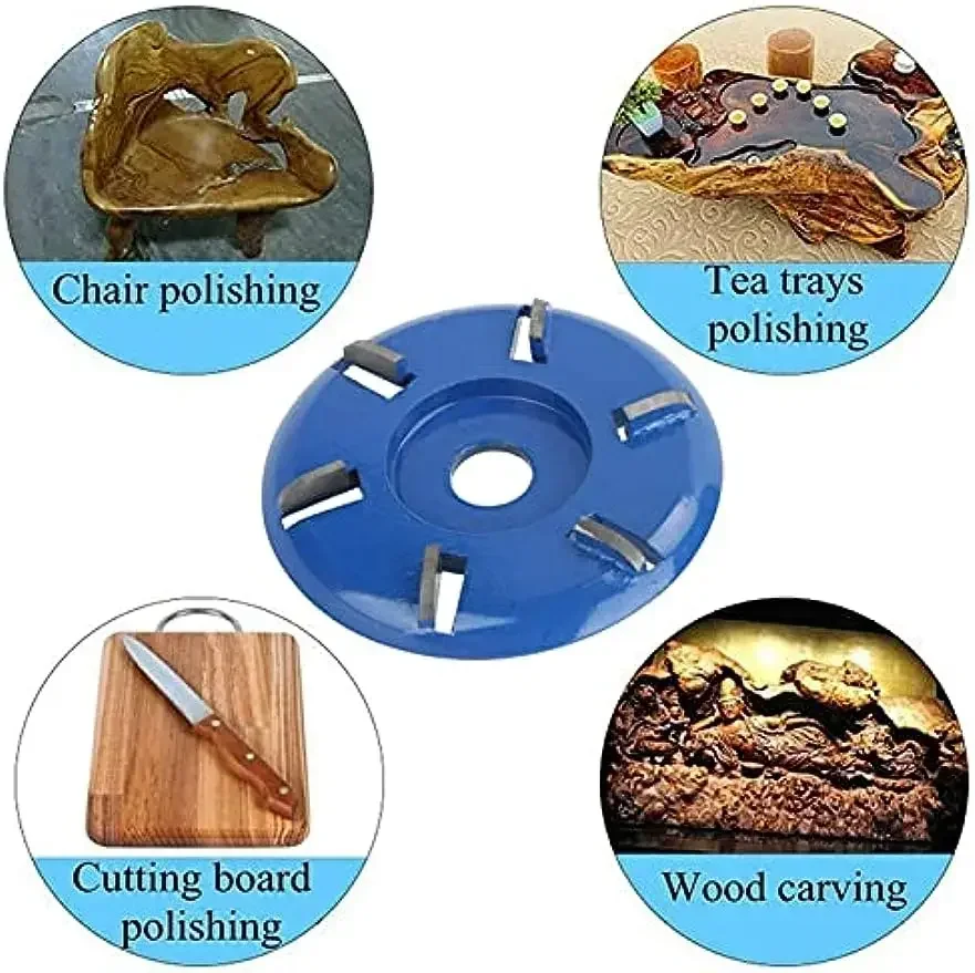 Wood Carving Disc 6 Teeth Grinder Wheel Disc Angle Grinder Chainsaw Wheel Woodworking Disc Wood Shaping Chain Circular Sawe