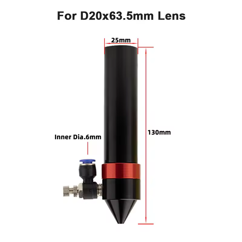 CO2 Laser Head Parts Air Nozzle Dia.20 FL 38.1/50.8/63.5/101.6mm Lens Tube Outer Diameter 25mm for CO2 Laser Engraving Machine - Image 10