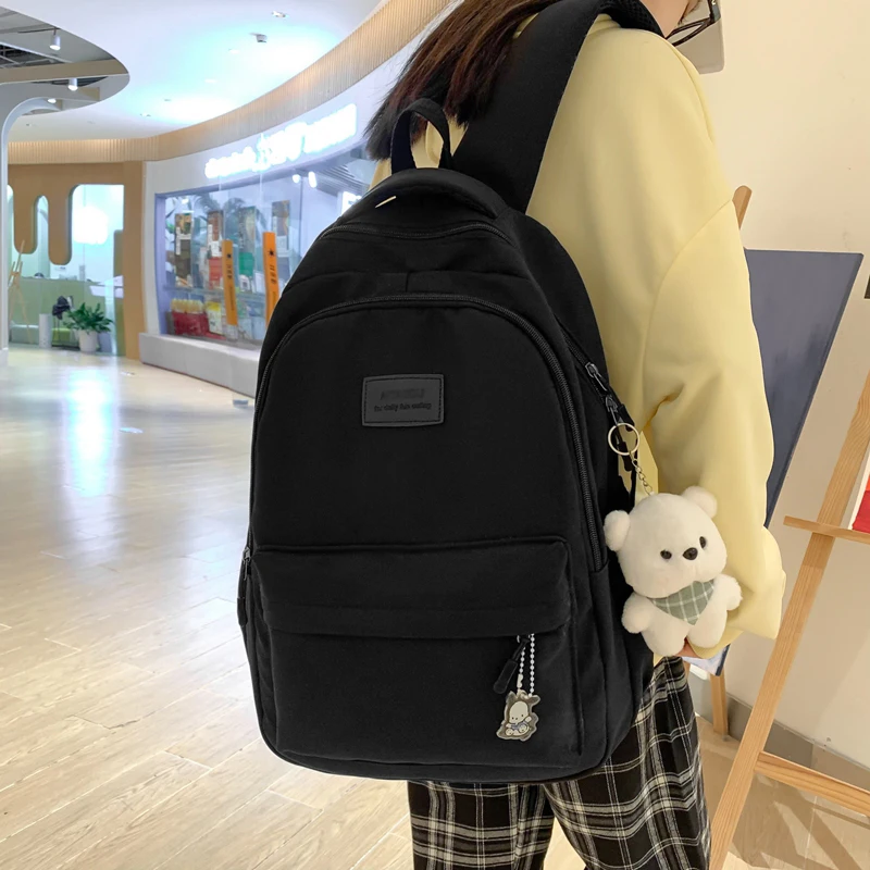 New Female Fashion Men High Capacity Waterproof College Backpack Trendy Women Laptop School Bags Cute Girl Travel Book Bag Cool