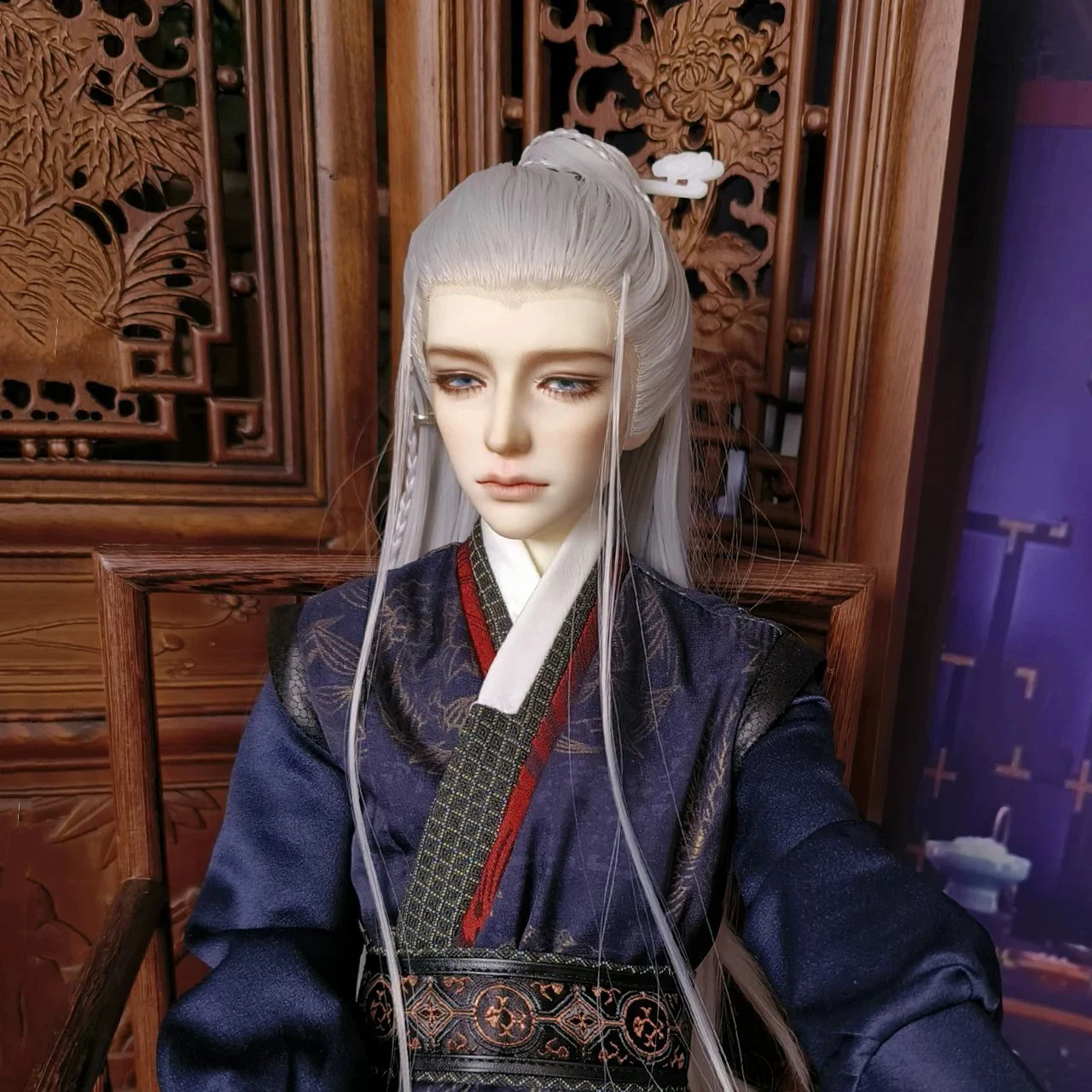 

1/4 1/3 Scale BJD Wigs Ancient Costume Hanfu Vintage Long Hair Samurai Wig For MSD SD13 Girl ID72 Uncle Doll Accessories A2105