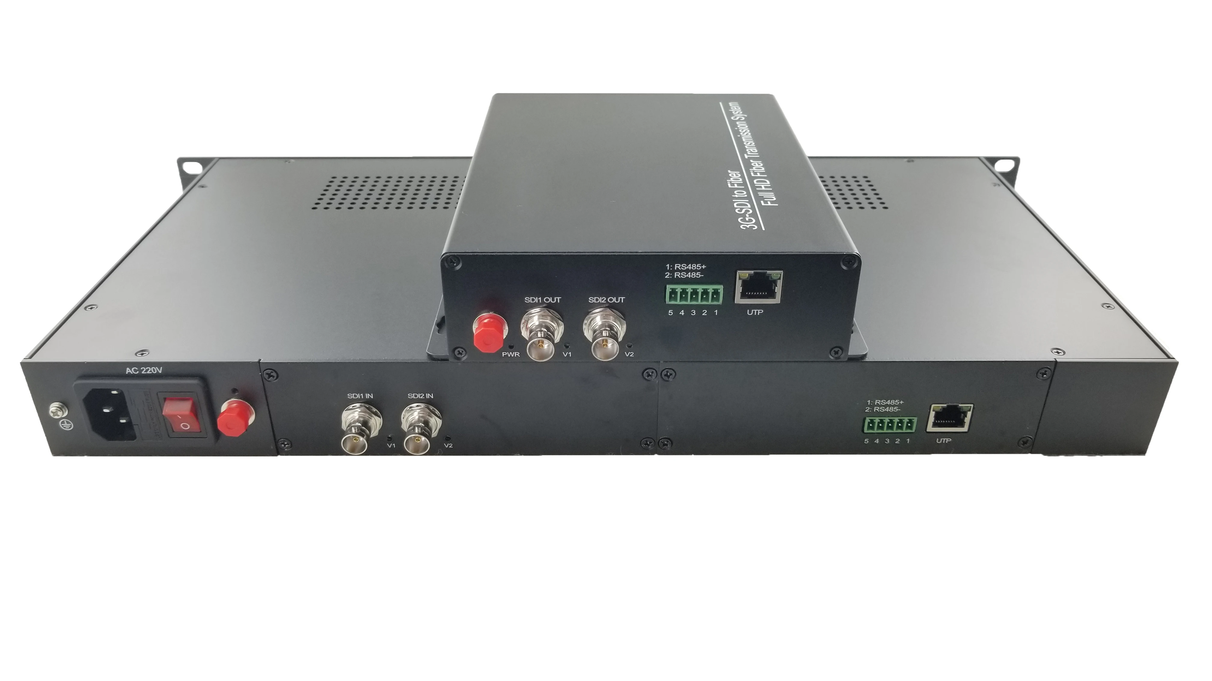 2 channel video transmitter receiver 3g sdi with 1 channel ethernet 20km fc