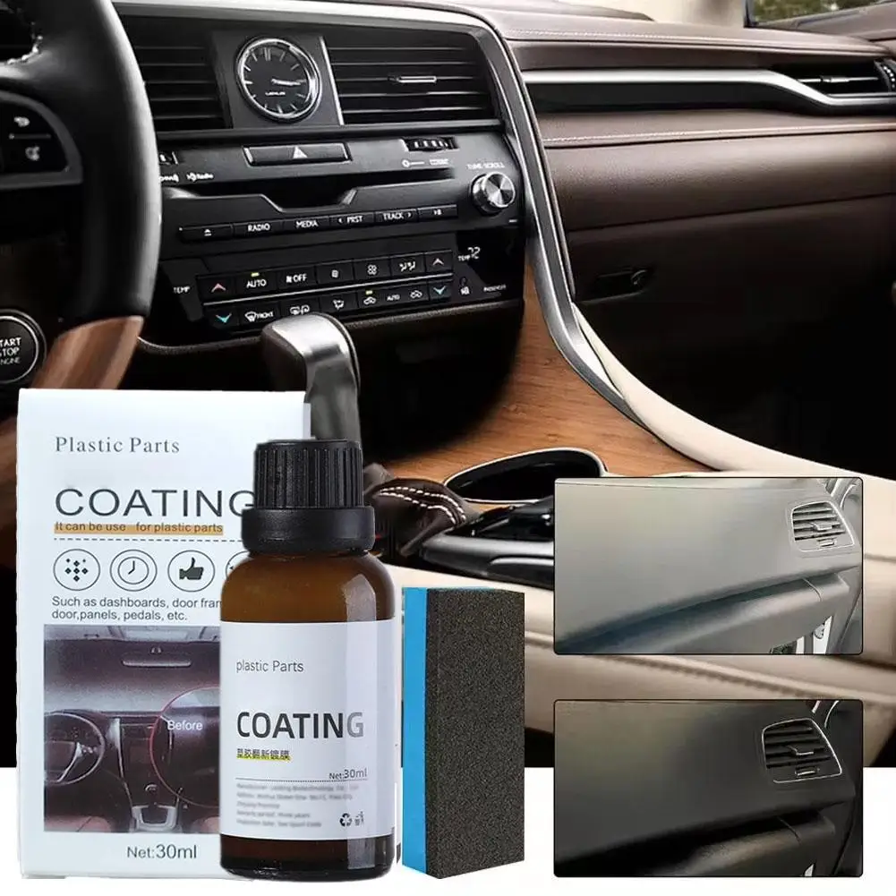 30ml Car Plastic Refurbished Cleaner Interior Parts Restoration Agent Dashboard Crystal Polishing Maintain Coating Clean C1l2