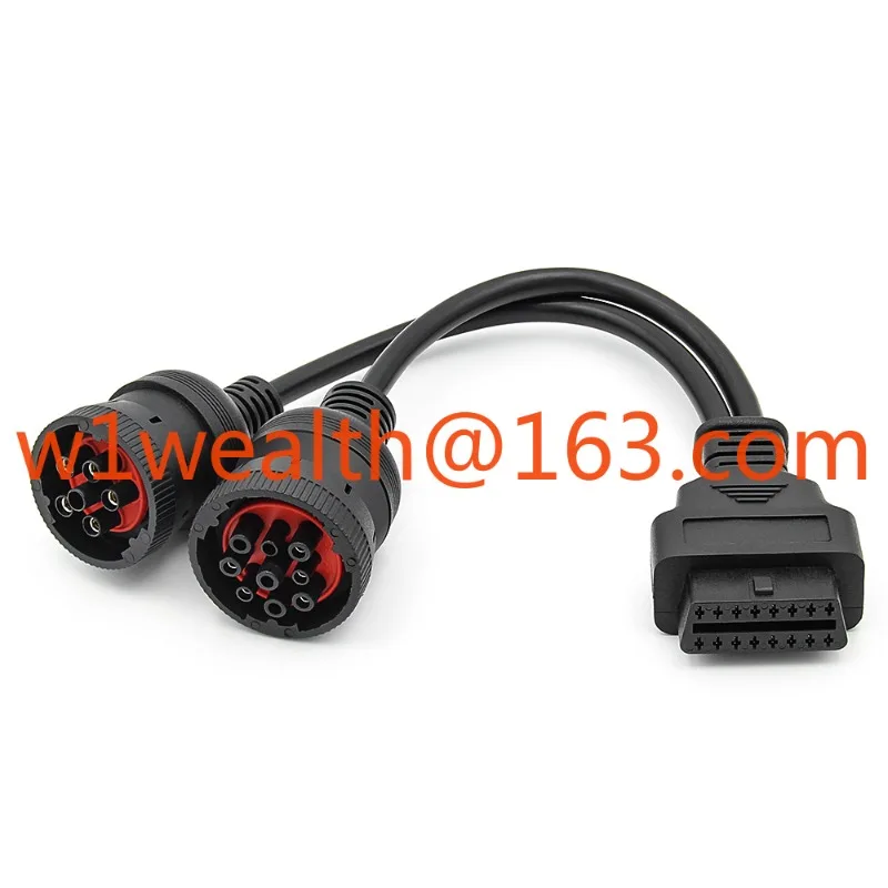 

OBD2 Truck Diagnostic Tool 16 Pin Cable J1708 J1939 Connector OBD to OBD2 6 Pin 9 Pin for Deutsch for Cat Truck