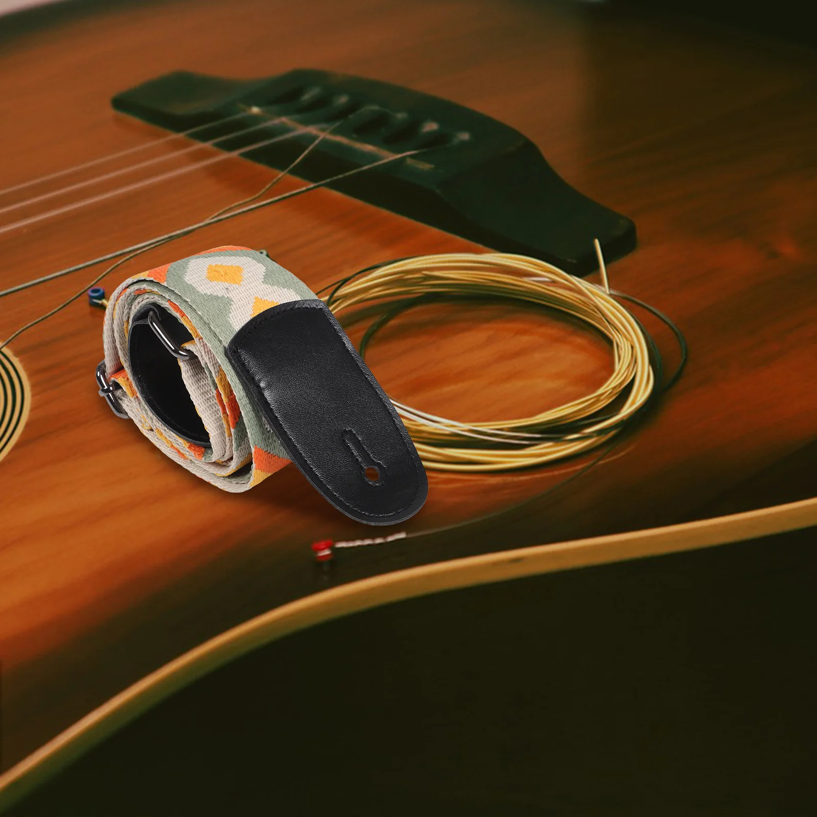 

Guitar Strap Adjustable Ethnic Style Crossbody Belt For Acoustic Electric Bass Guitars Comfortable Wear Resistant Replacement