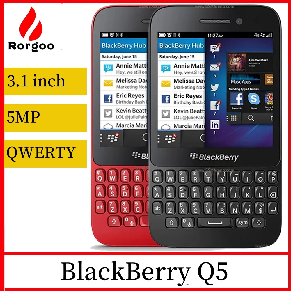 Оригинальный мобильный телефон Blackberry Q5 4G 3,1 дюйма, 2 ГБ ОЗУ, 8 ГБ ПЗУ, 5 МП + 2 МП, WIFI, GPS, q5, телефон QWERTY, клавиатура, мобильный телефон BlackBerryOS
