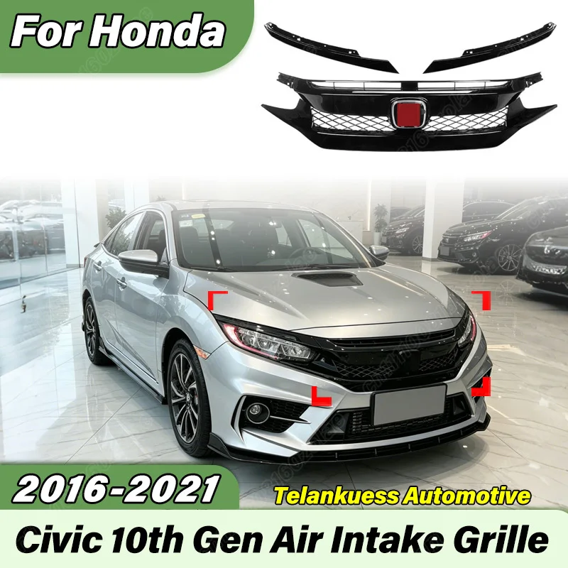 

Для Honda Civic 10-го поколения 2016-2021: Комплект для модификации кузова — передняя решетка воздухозаборника в стиле TR