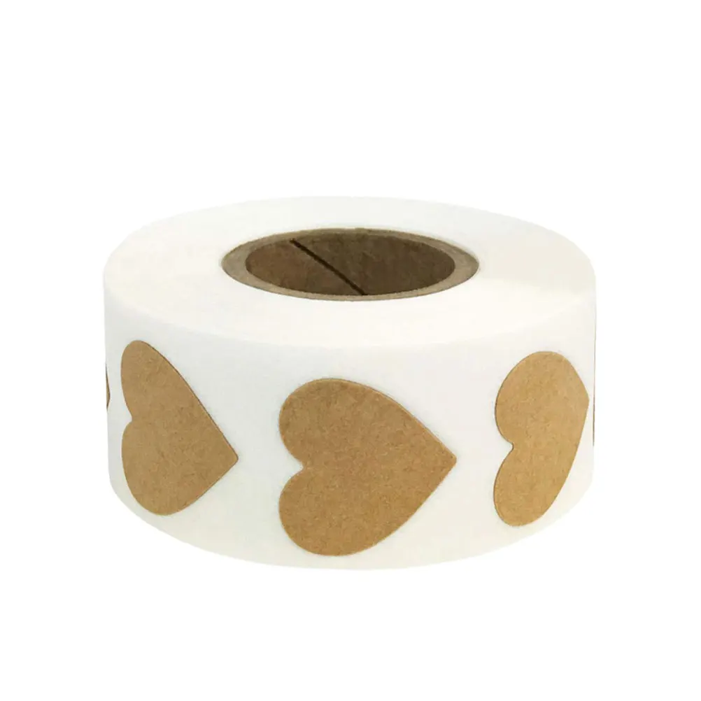 

Самоклеящаяся наклейка в форме сердца, 1 рулон, устойчивая к разрывам, декоративная этикетка для подарочной упаковки ко Дню святого Валентина, проектов для рукоделия своими руками