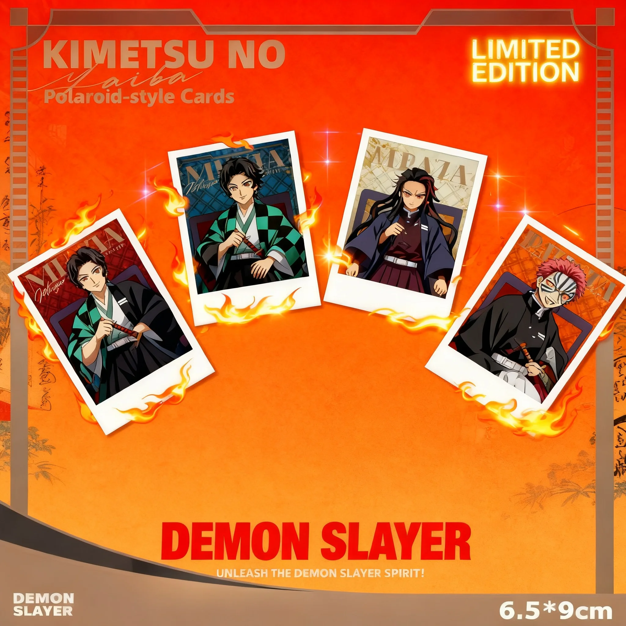 Demon Slayer Kimetsu no Yaiba Castillo Infinito Luna Superior Foto Polaroid 6.5x9cm Merchandising de Anime Akaza Kaigaku
