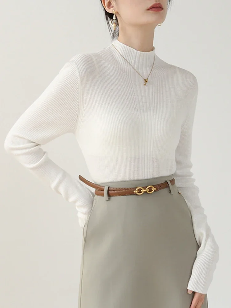 ポップ秋と冬のカジュアルタートルネック女性セーター長袖ベーシックニットトップススリムプルオーバー韓国スタイルセーター Mujer