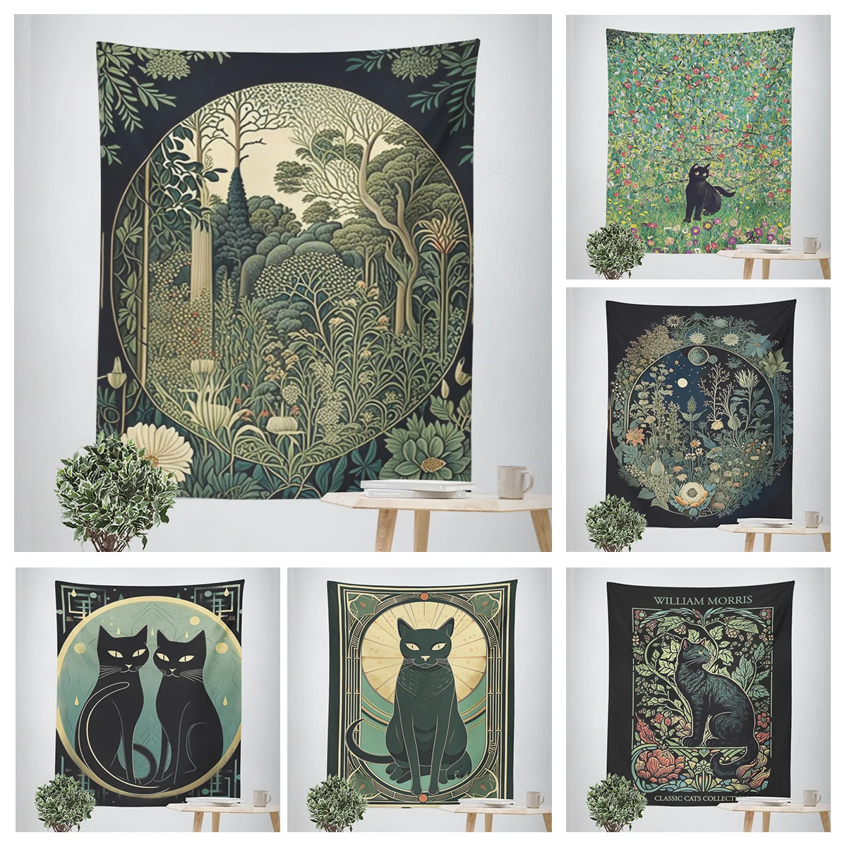 Home decorations Anime animals modern room decor wall tapestry aesthetic bedroom aesthetic wall art large fabric tapestry cat