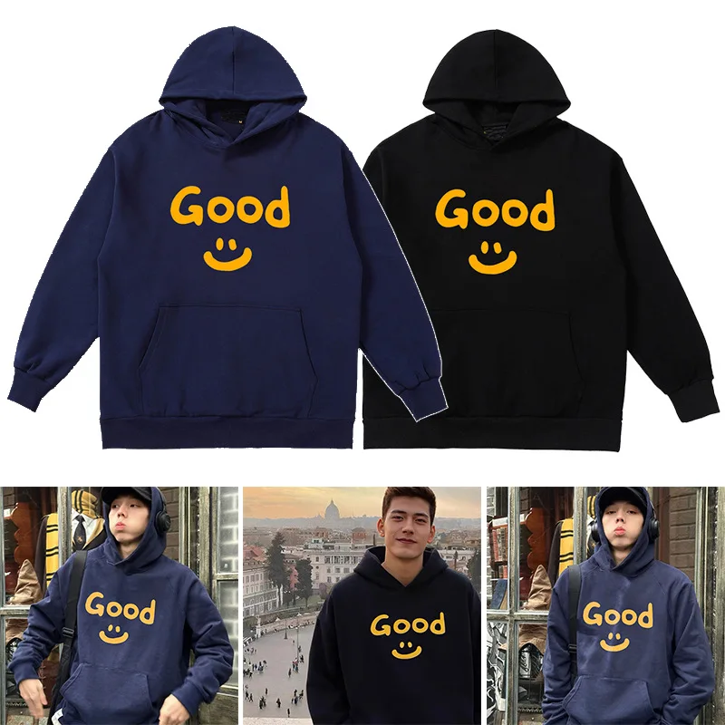 

Drew House Premium Smiley Face Streetwear Good Print Fall/Winter Oversized Casual Couple Hoodie for Men and Women
