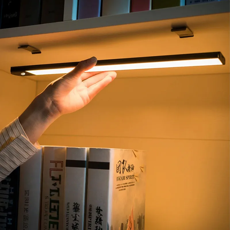 Wireless LED Motion Sensor Night Light USB Rechargeable Cabinet Wardrobe Lamp under Shelf Backlight for Kitchen