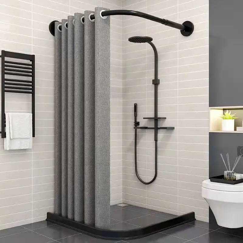 Toilet Non-porous Corner Magnetic Folding Invisible Shower Curtain Waterproof and Mildew-proof Thickened Shower Partition Screen