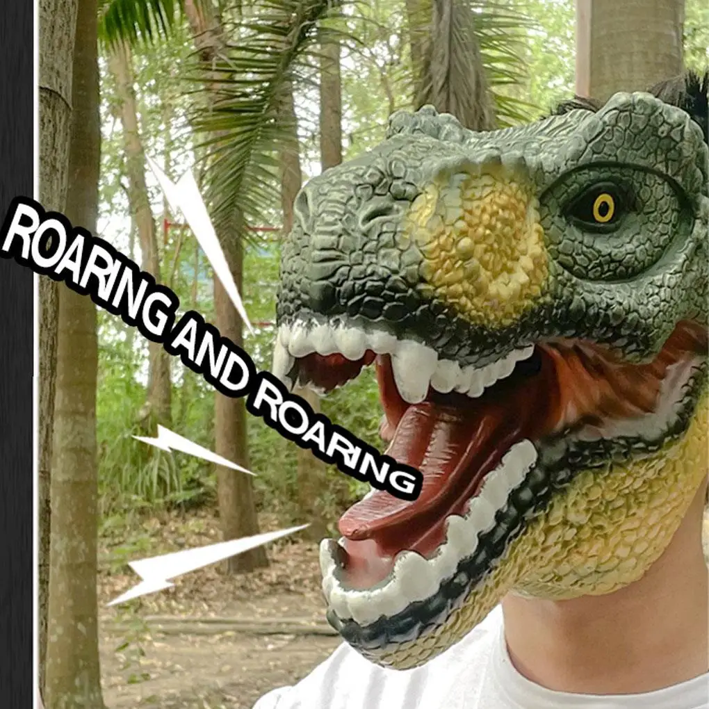 

Halloween Party Cosplay Mask Dino Mask Adjustable Halloween Cosplay Dinosaur Popular Details Mask For Party green