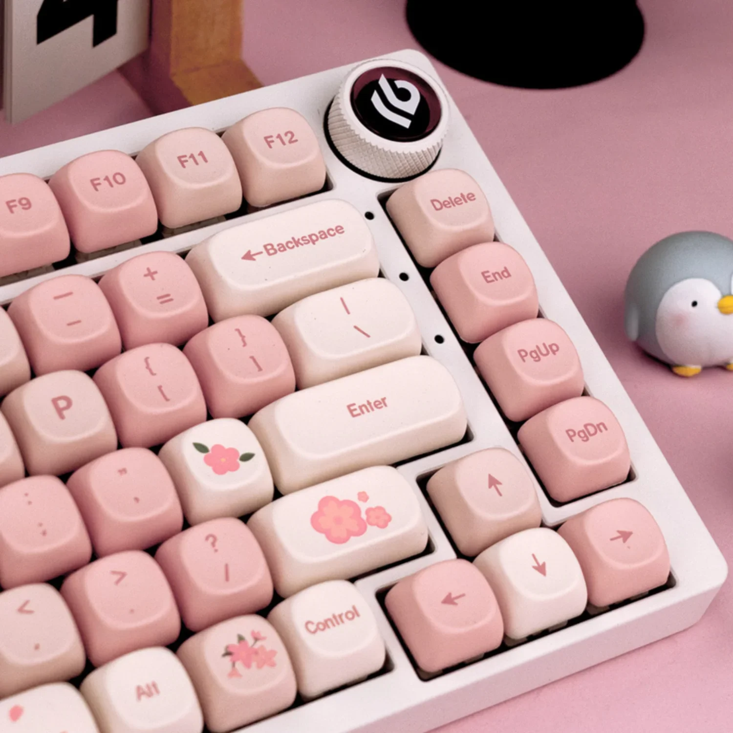 sakura rosa moa keycaps pbt 142 teclas creme morango para 60 64 84 98 108 teclado mecanico para jogos interruptor mx 01