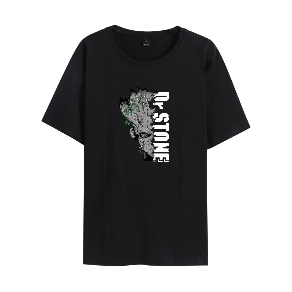 

Japanese anime Stone Era pattern printed summer T-shirt Fashion trend Loose casual 100% cotton round neck short-sleeved T-shirt