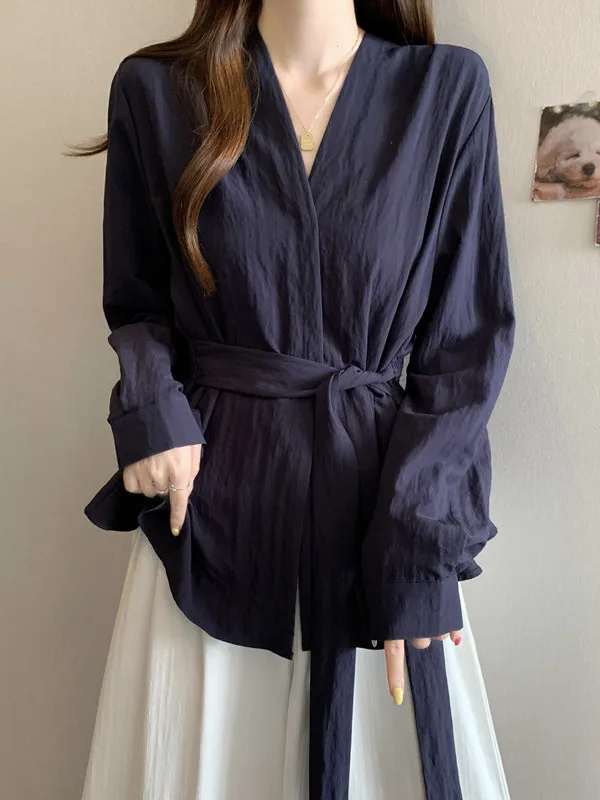 

Женские длинные свеки больших размеров с поясом irt, осенний модный дизайн для похудения, повседневная винтажная офисная одежда