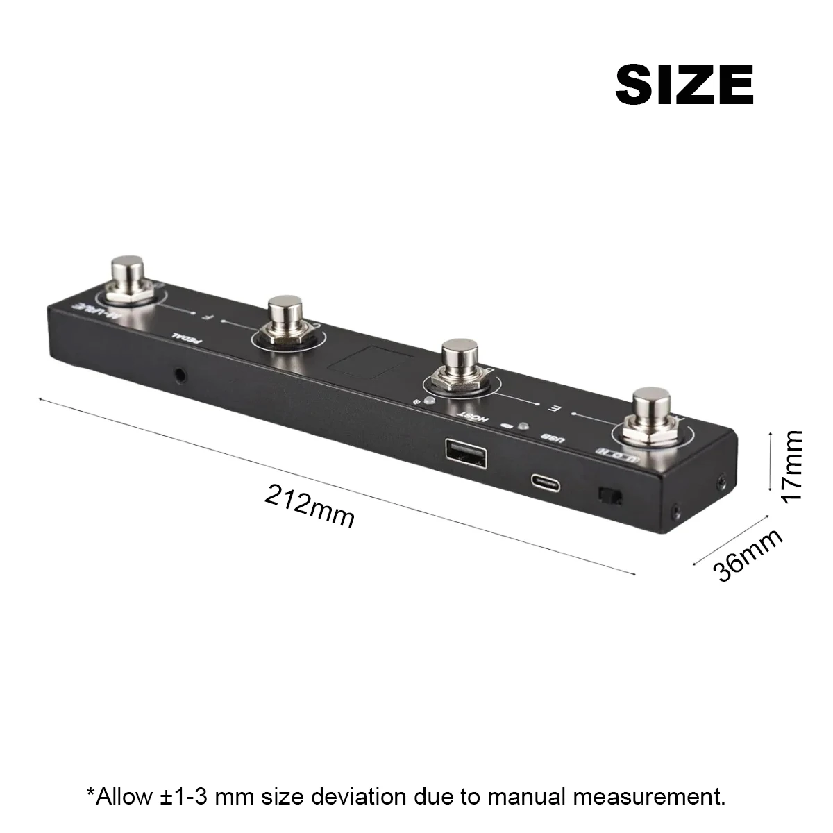 M-VAVE Chocolate Plus Black MIDI Controller – BLE, USB MIDI, Host Interface, 4 Footswitches, 16 Messages per Switch, 280g image 2