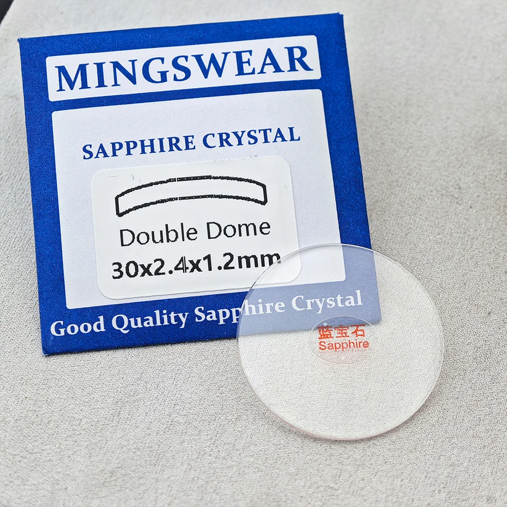 Borda de vidro de relógio de safira com cúpula dupla, espessura de 1.2mm, diâmetros 26mm-40.5mm, redondo, transparente, 1 peça, peças de relógio